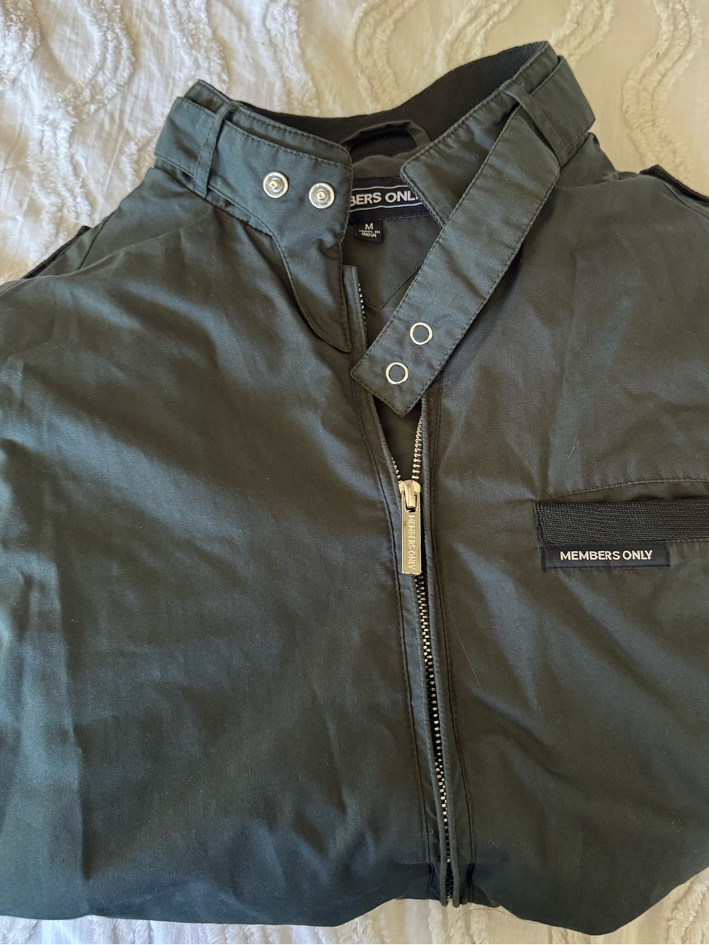 Members Only  Men’s Bomber Jacket with Snap Collar